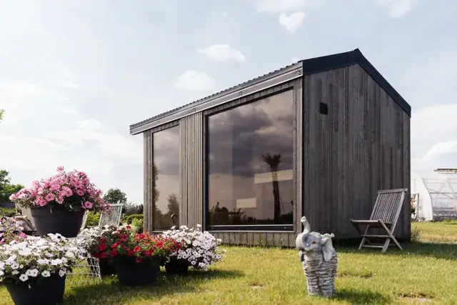 Dārza pirts 3 × 4 m ar atpūtas telpu
